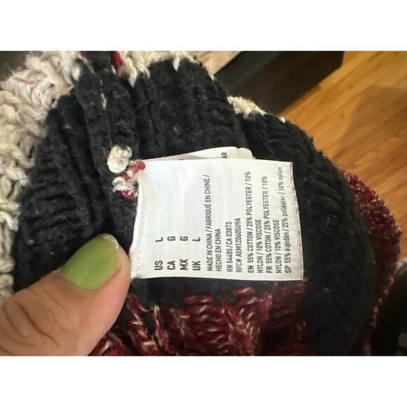 American Eagle Aztec Tribal Hoodie – Red/White/Black, Men's Size L - Picture 8 of 8